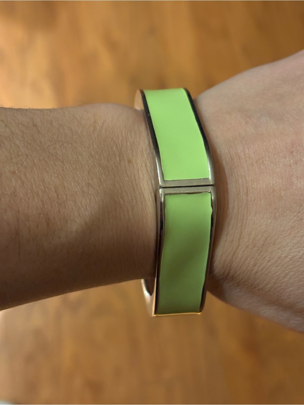 Square Green Enamel Fashion Bangle Bracelet - Van Heusen